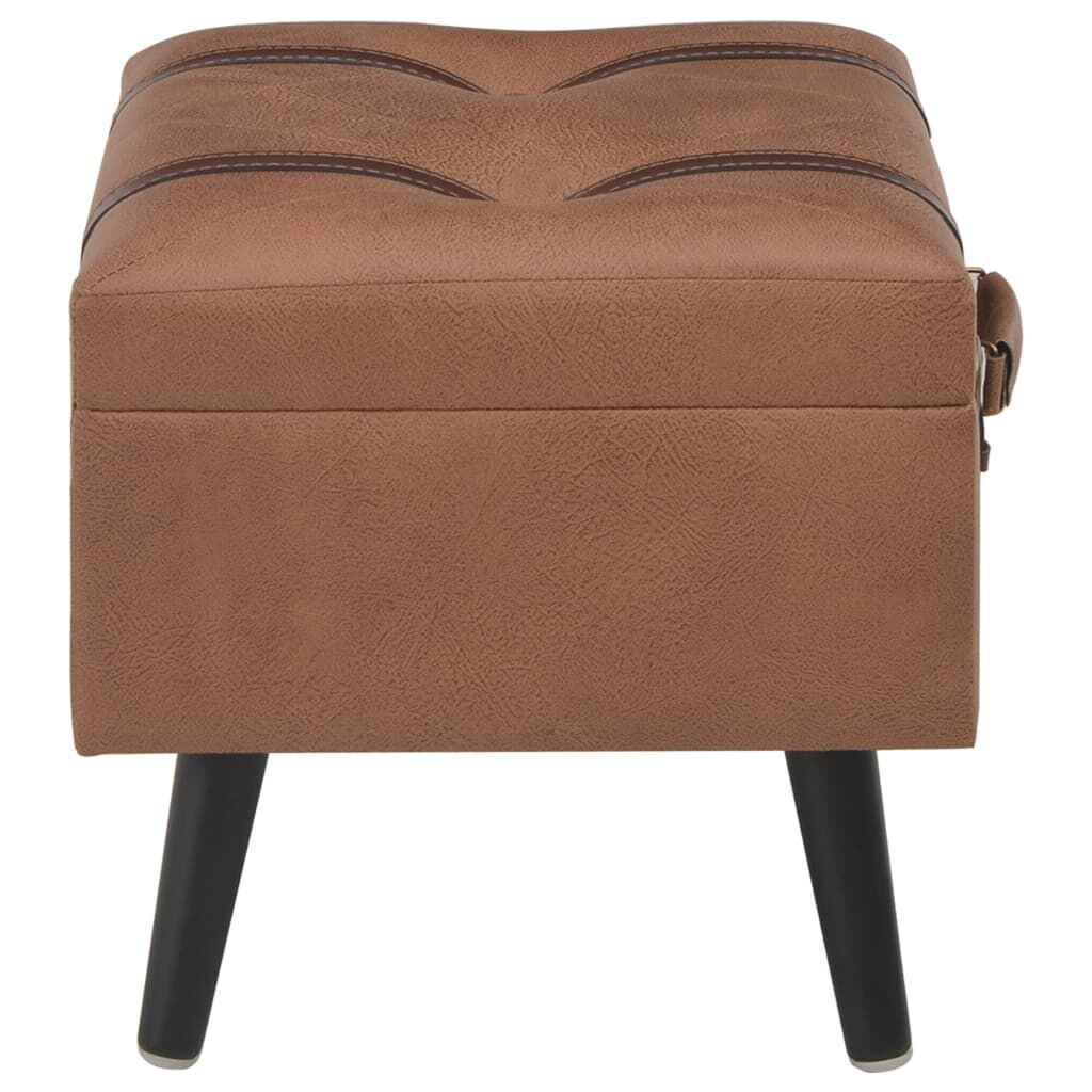 Storage Stool 40 cm Brown Faux Leather Price