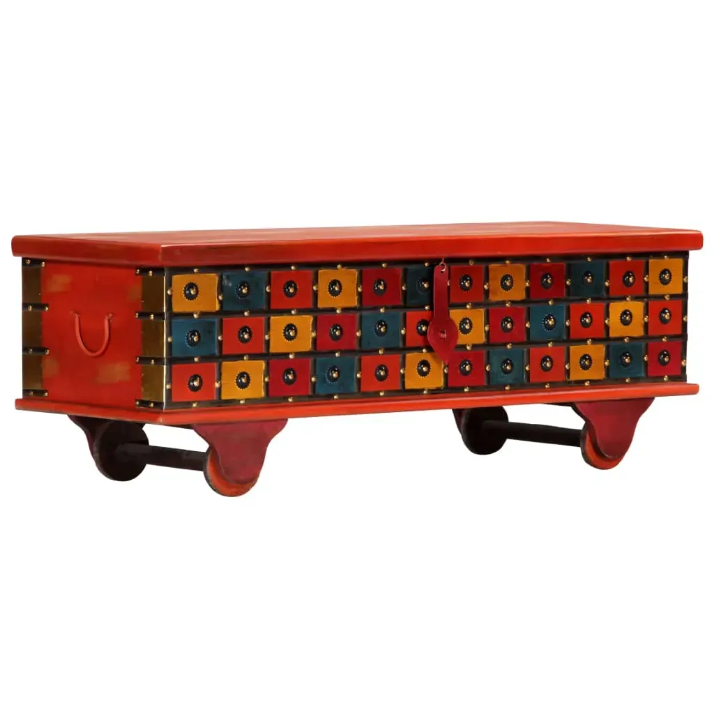 Storage Box Red 110x40x40 cm Solid Acacia Wood Price