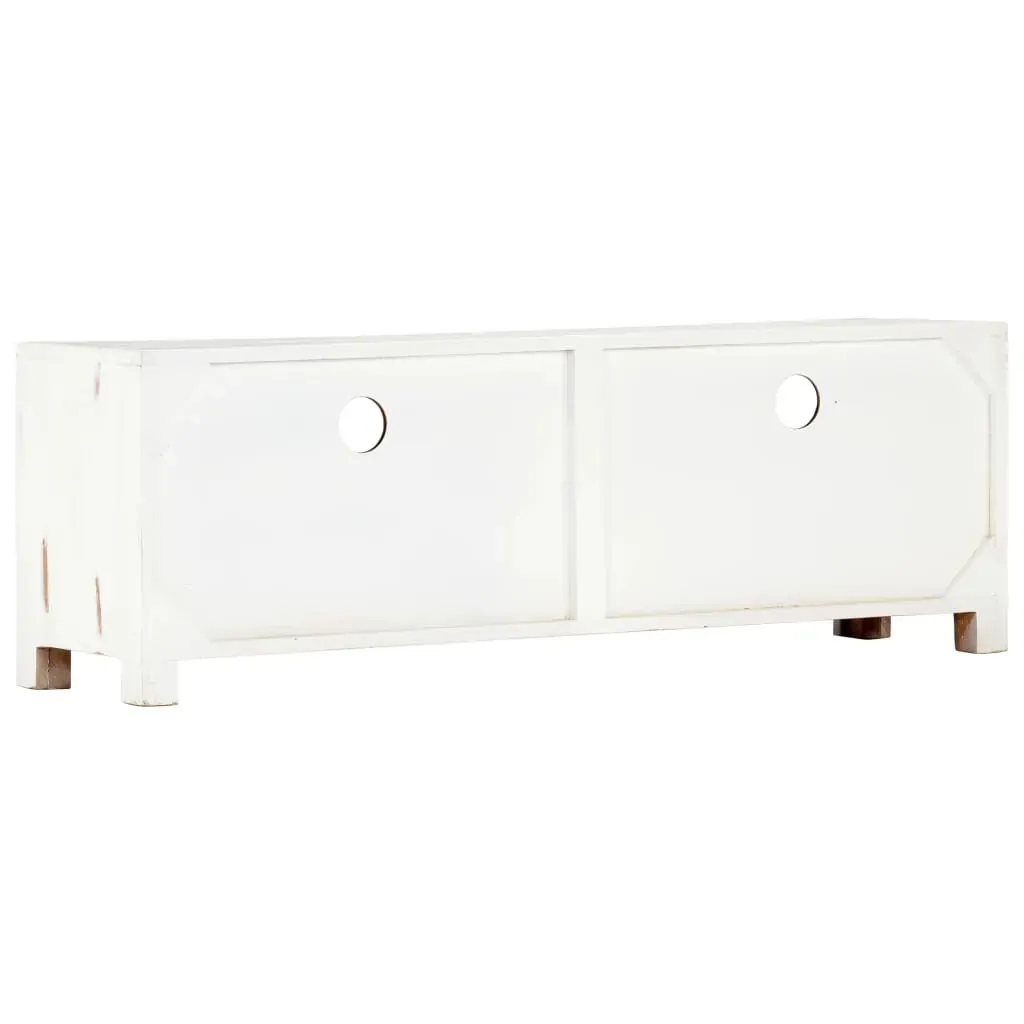 TV Cabinet White 120x30x40 cm Solid Acacia Wood Price