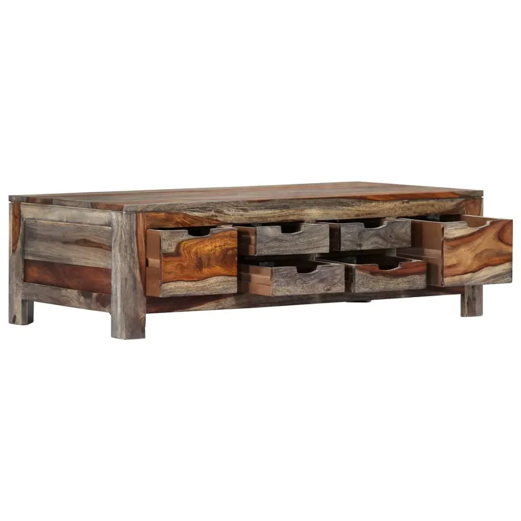 Coffee Table Grey 100x50x30 cm Solid Acacia Wood Price