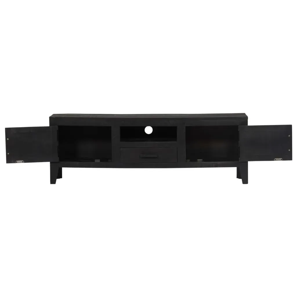 TV Cabinet Black 118x30x40 cm Solid Mango Wood Price