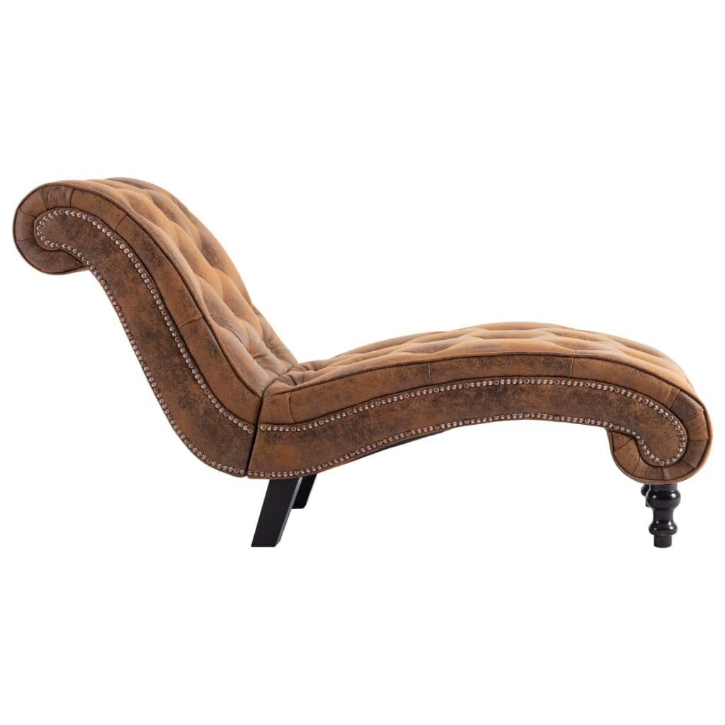 Chaise Lounge Brown Faux Suede Leather Price