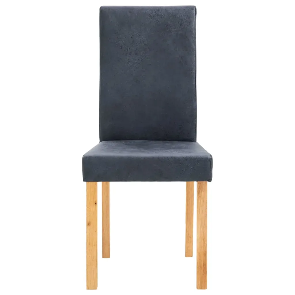 Dining Chairs 2 pcs Grey Faux Suede Leather Price