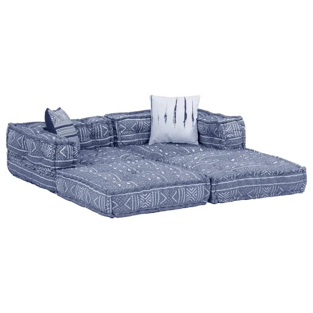2-Seater Modular Pouffe Indigo Fabric Price