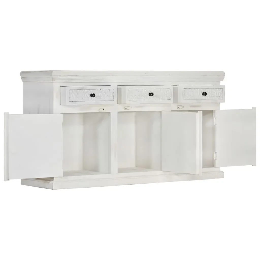 Sideboard White 140x40x74 cm Solid Mango Wood Price