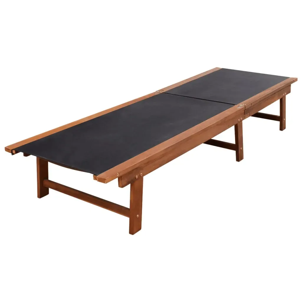 Sun Loungers 2 pcs with Table Solid Acacia Wood and Textilene Price