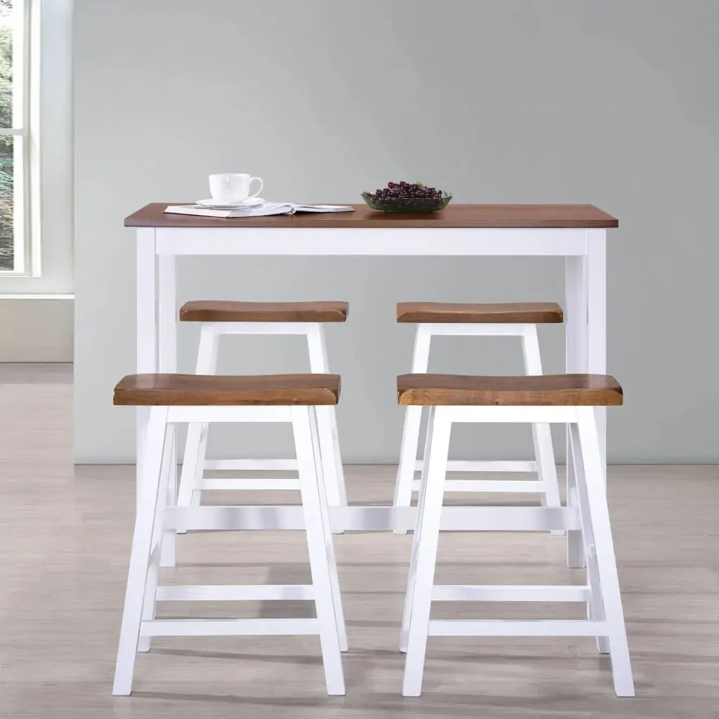 Bar Table and Stool Set 5 Pieces Solid Wood Price