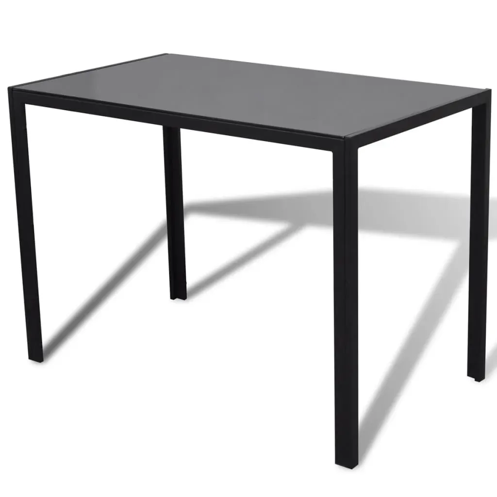 Dining Set 5 Pieces Artificial Leather Black Price