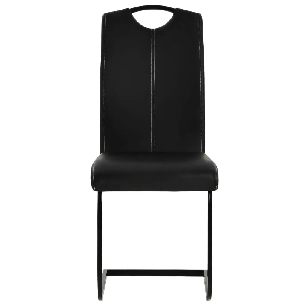 Cantilever Dining Chairs 6 pcs Black Faux Leather Price