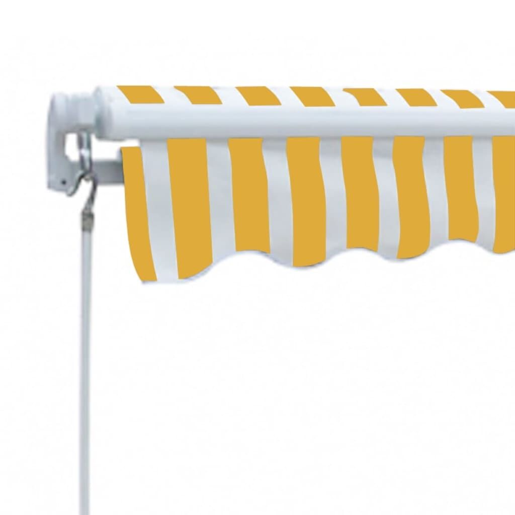 Folding Awning Manual Operated 300 cm Yellow/White Price