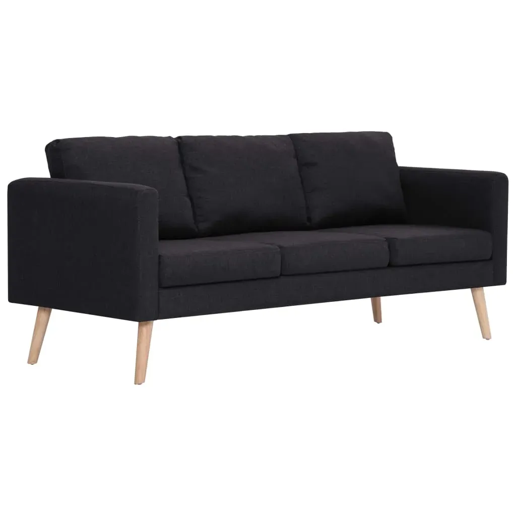 2 Piece Sofa Set Fabric Black Price