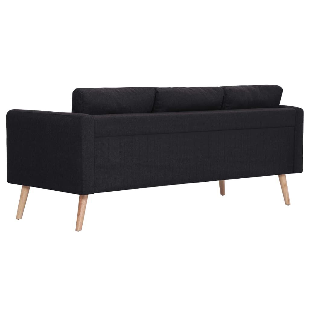3-Seater Sofa Fabric Black Price