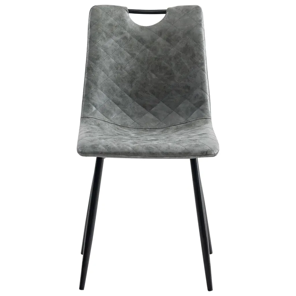 Dining Chairs 2 pcs Dark Grey Faux Leather Price
