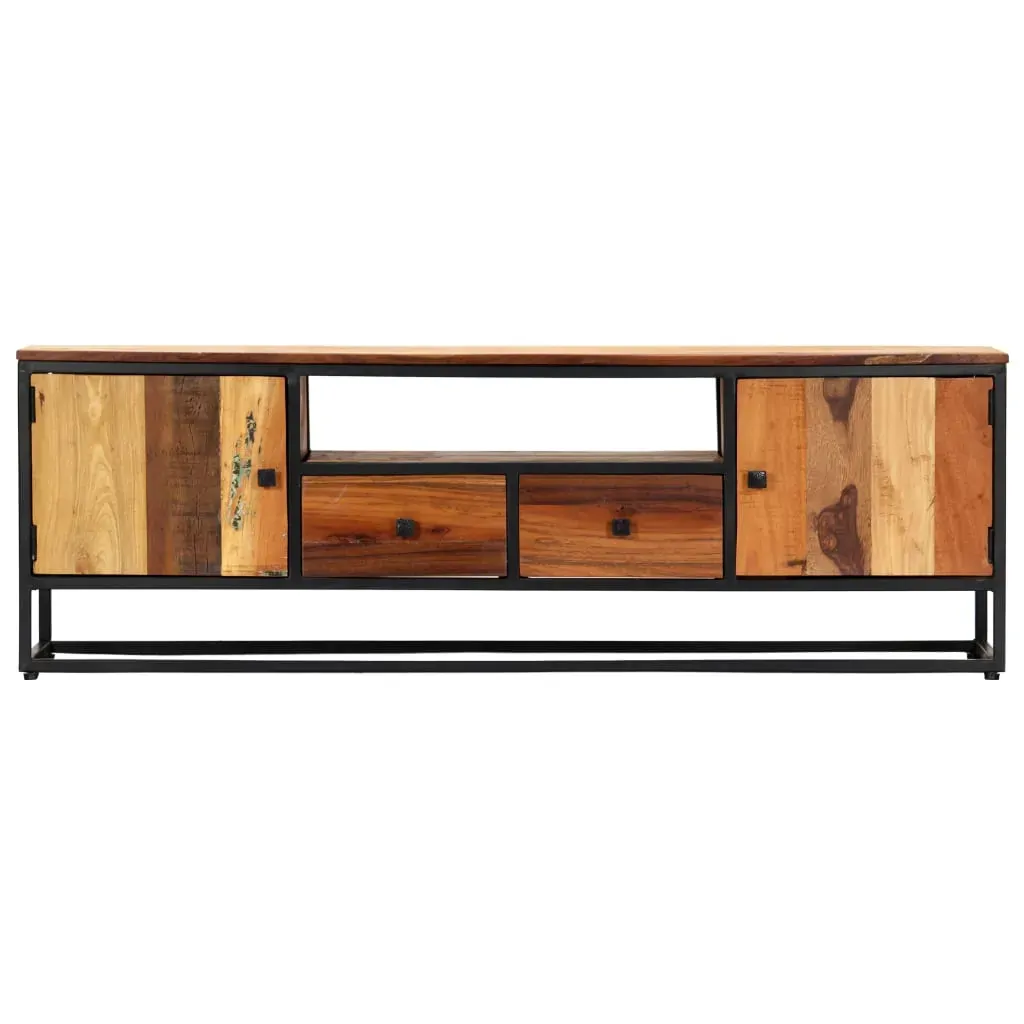 TV Cabinet 120x30x40 cm Solid Reclaimed Wood and Steel Price