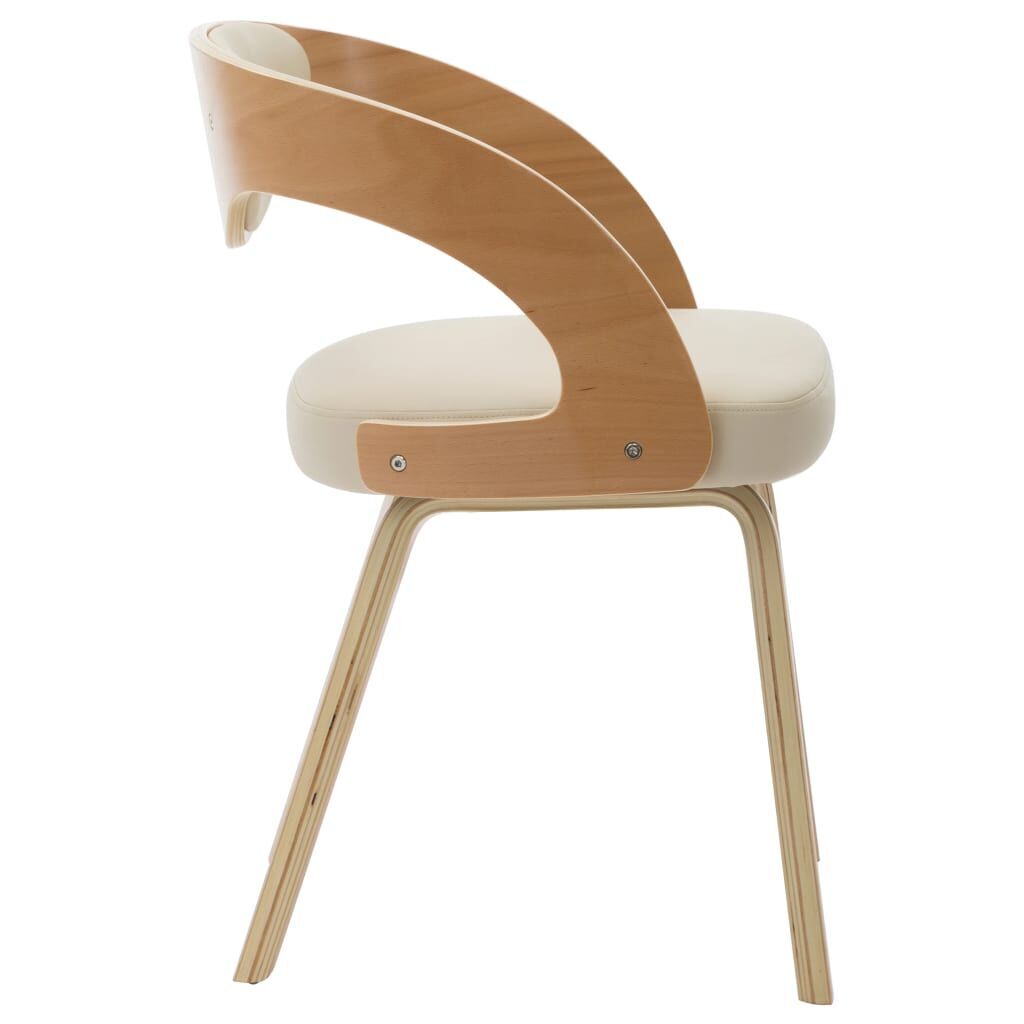 Dining Chairs 2 pcs Cream Bent Wood and Faux Leather Price