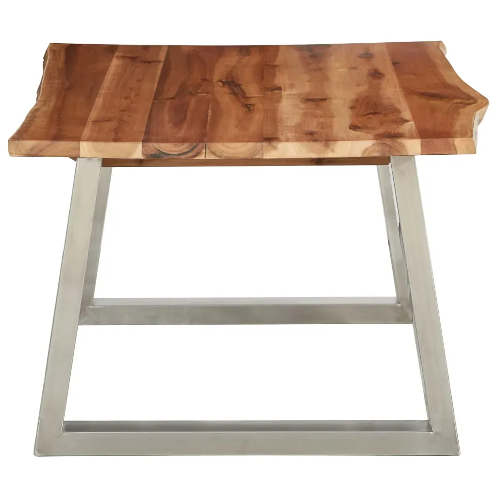 Coffee Table 100x60x40 cm Solid Acacia Wood and Stainless Steel Price