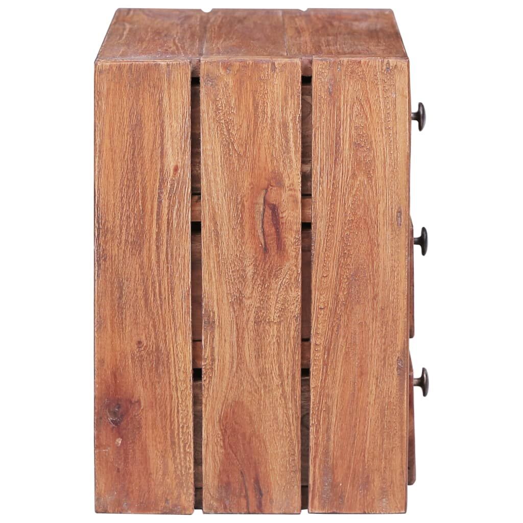 Bedside Cabinet with 3 Drawers 35x25x35 cm Solid Mahogany Wood Price
