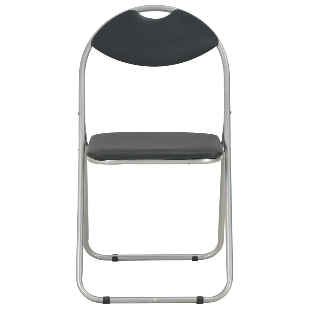 Folding Dining Chairs 2 pcs Black Faux Leather Price