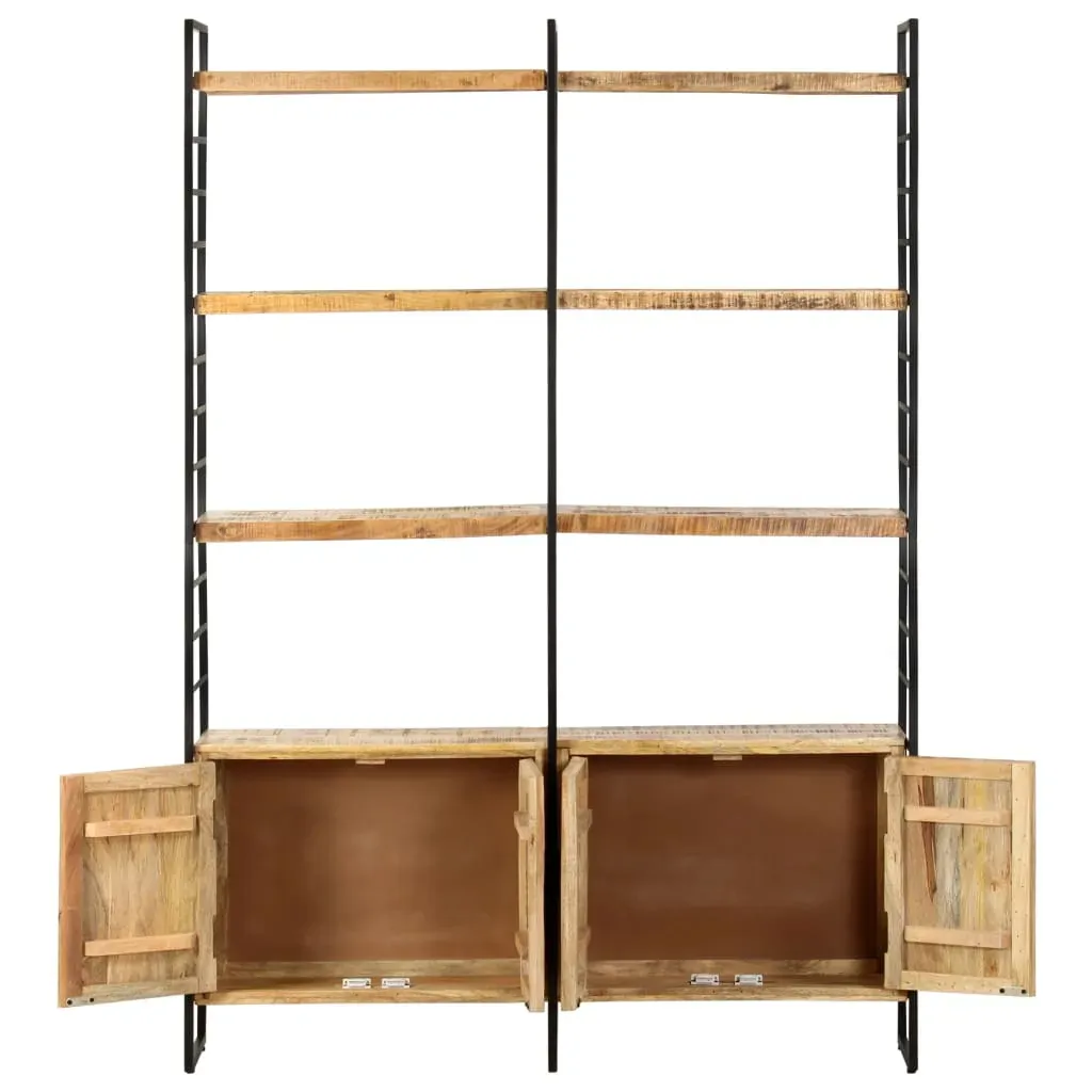 4-Tier Bookcase 124x30x180 cm Rough Mango Wood Price