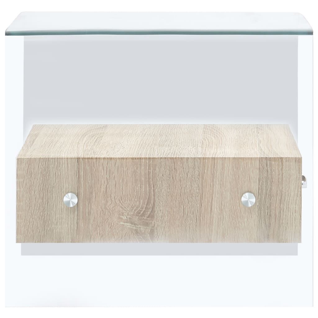 Coffee Table with Drawer 50x50x45 cm Tempered Glass Price