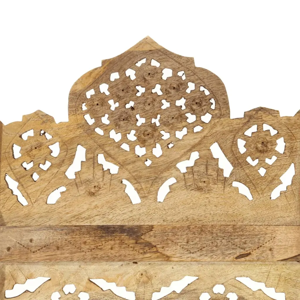 Hand Carved 4-Panel Room Divider 160x165 cm Solid Mango Wood Price