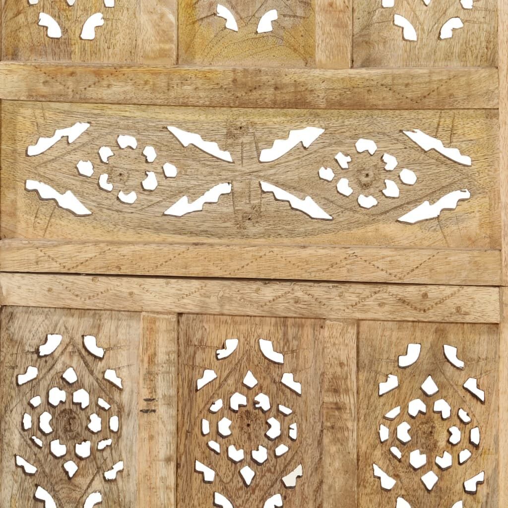 Hand Carved 5-Panel Room Divider 200x165 cm Solid Mango Wood Price