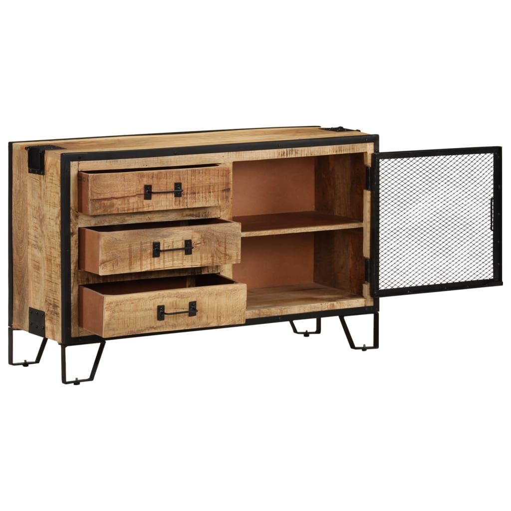 Sideboard 100x31x60 cm Solid Rough Mango Wood Price