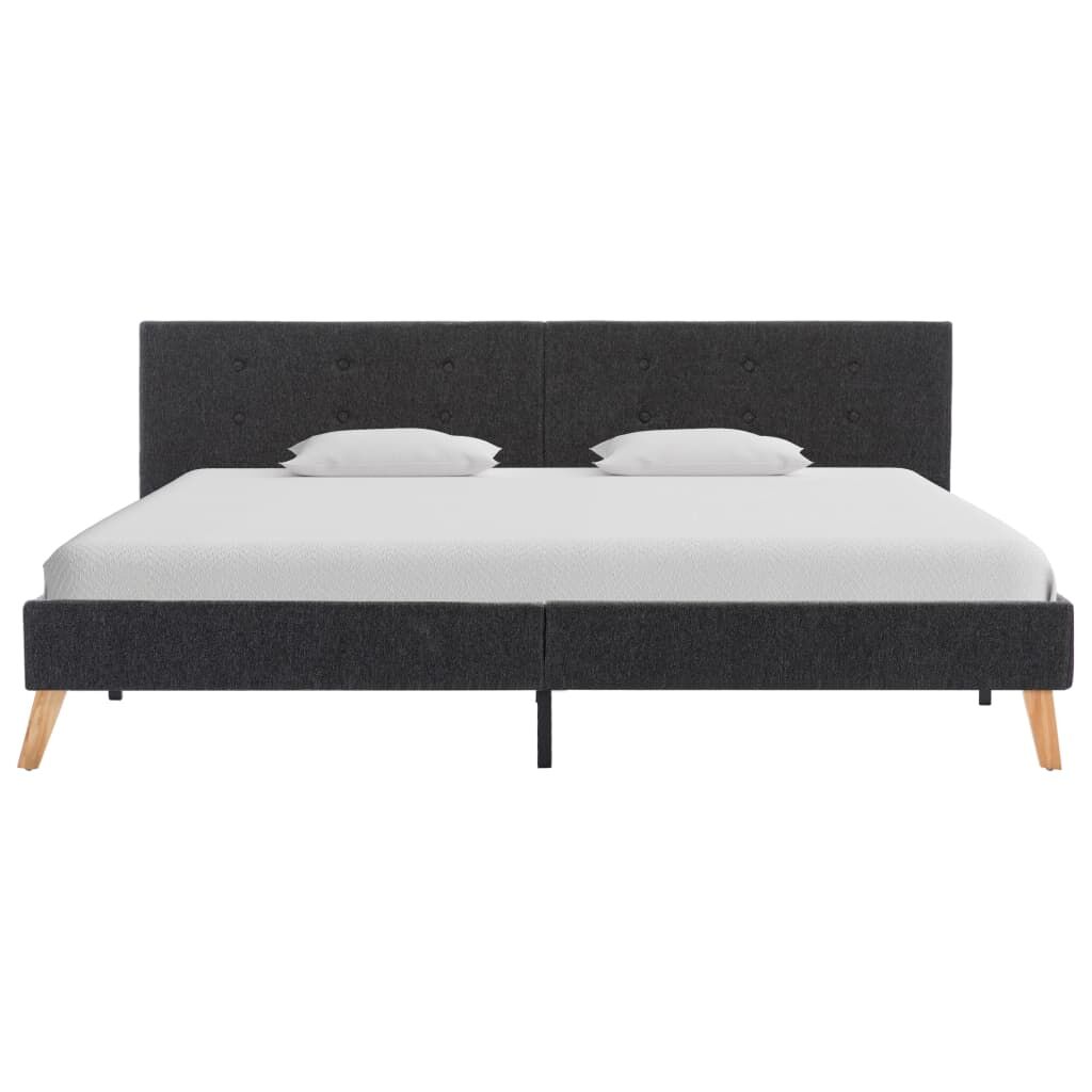 Bed Frame without Mattress Grey Fabric 183x203 cm King Price