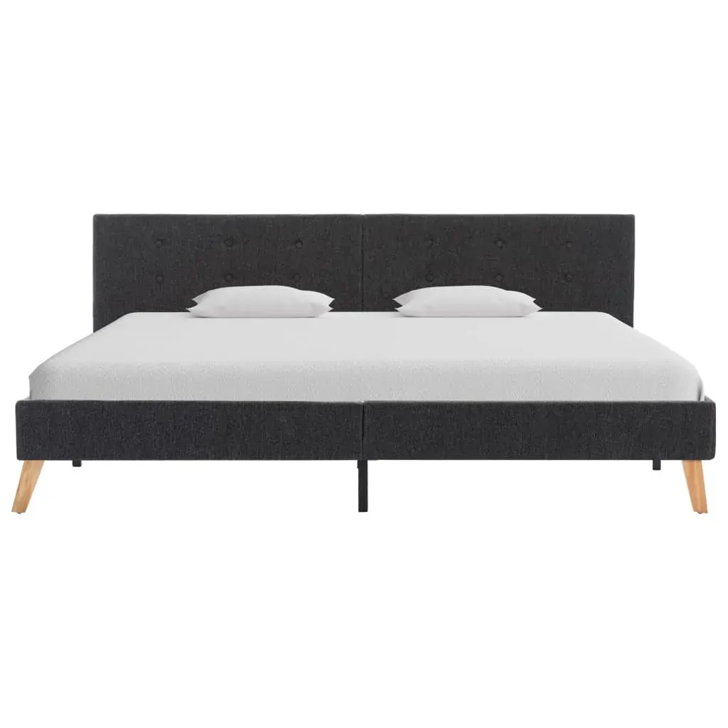 Bed Frame without Mattress Grey Fabric 183x203 cm King Price