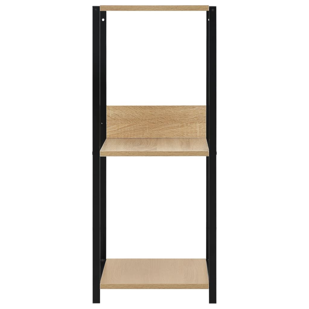 Small Straight Book Shelf Black and Oak 33.5x39.6x79.7 cm Engineered Wood Price