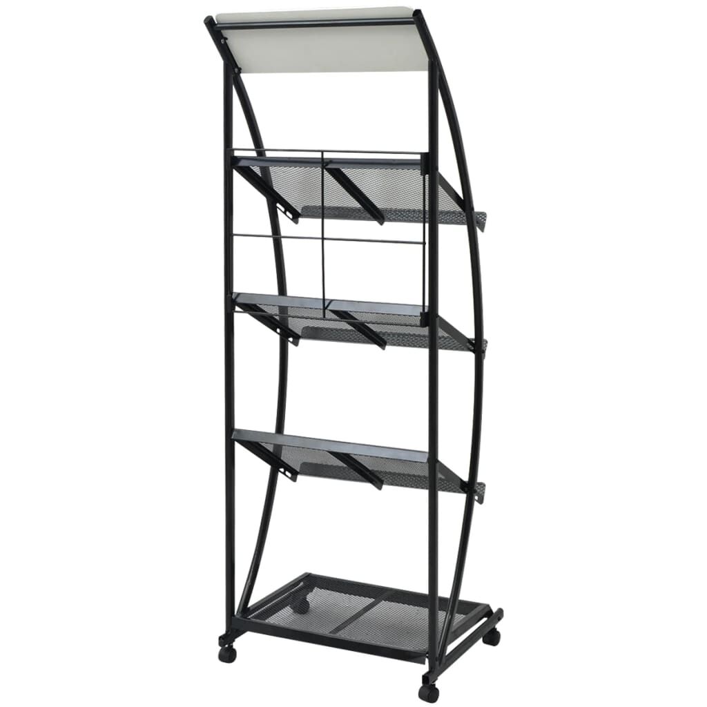 Magazine Rack 47x40x134 cm Black and White A4 Price