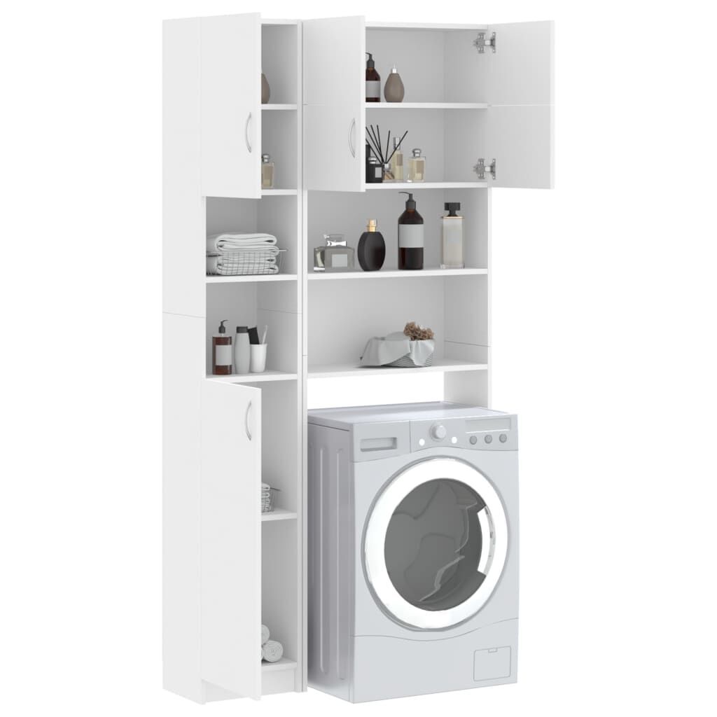 Washing Machine Cabinet Set White Engineered Wood Price