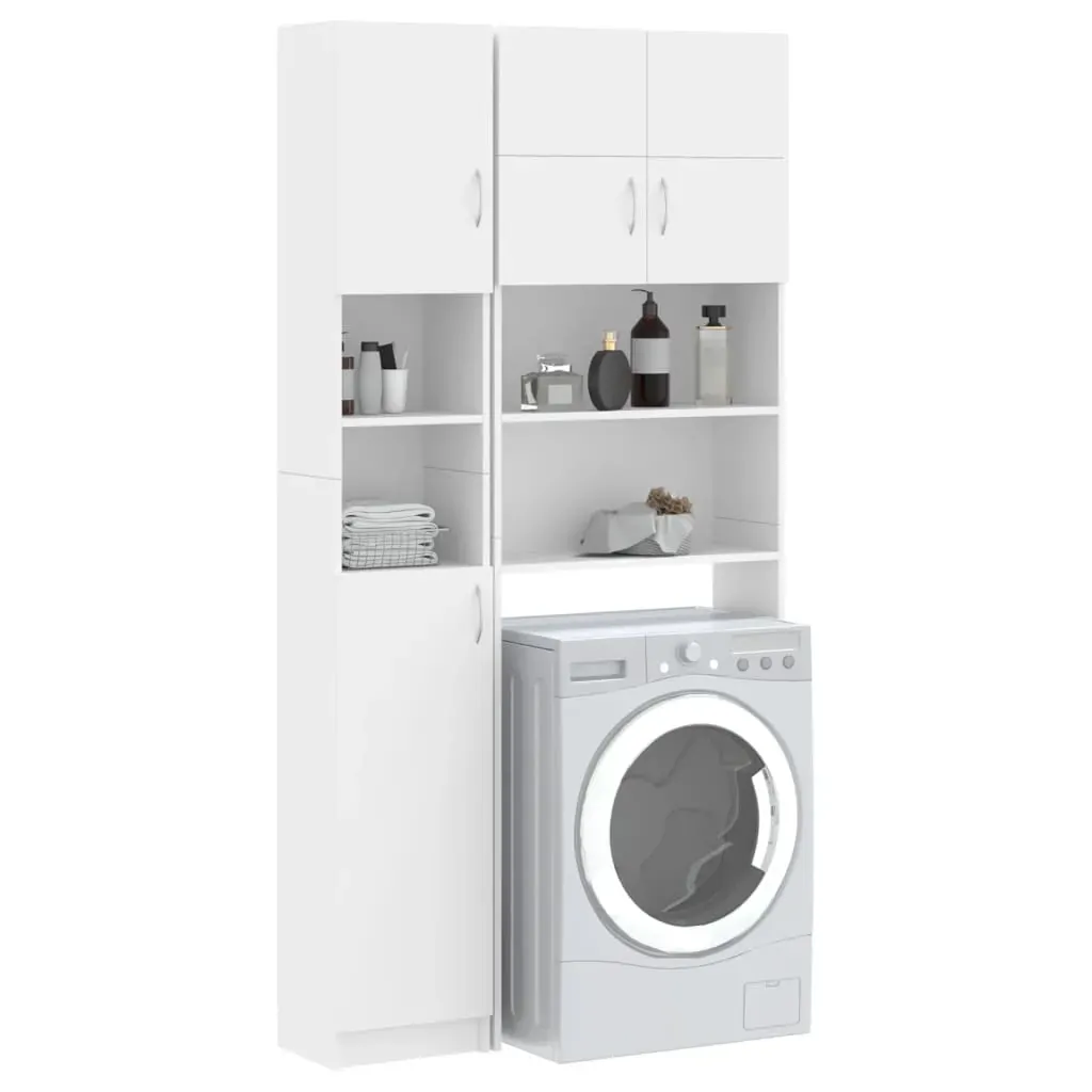 Washing Machine Cabinet Set White Engineered Wood Price