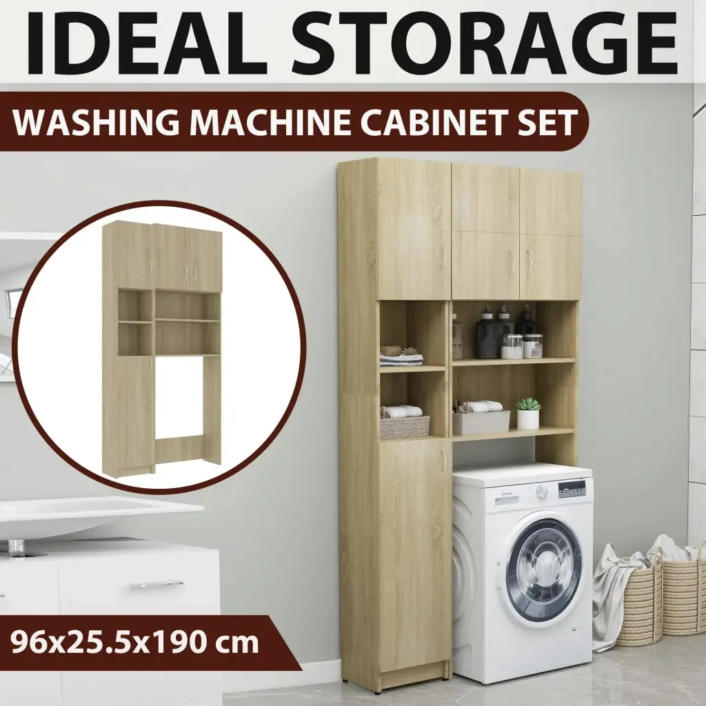 Washing Machine Cabinet Set Sonoma Oak Engineered Wood Price