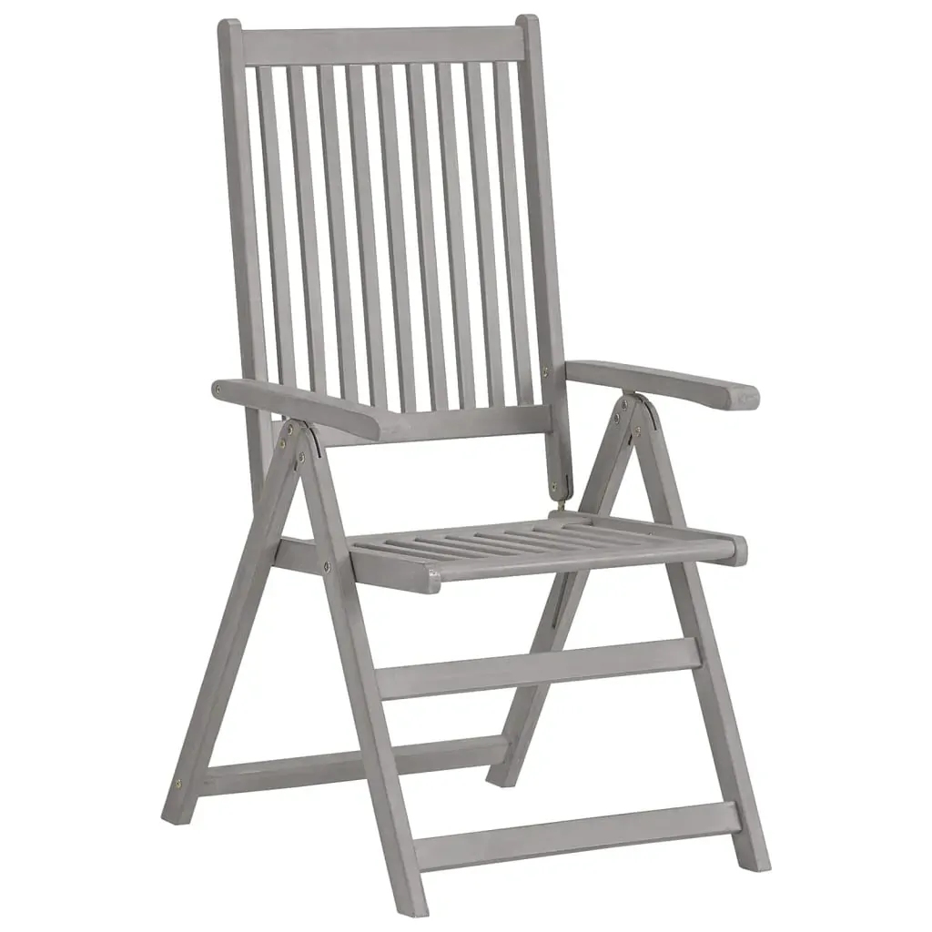 5 Piece Garden Dining Set (150-200)x100cm Solid Acacia Wood Grey Price