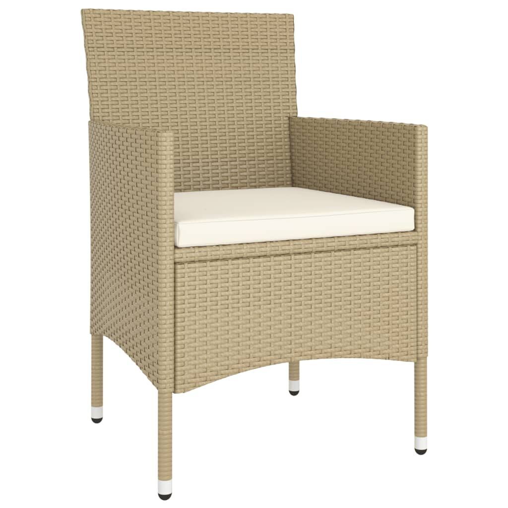 5 Piece Garden Dining Set Poly Rattan Beige (310551+310612) Price