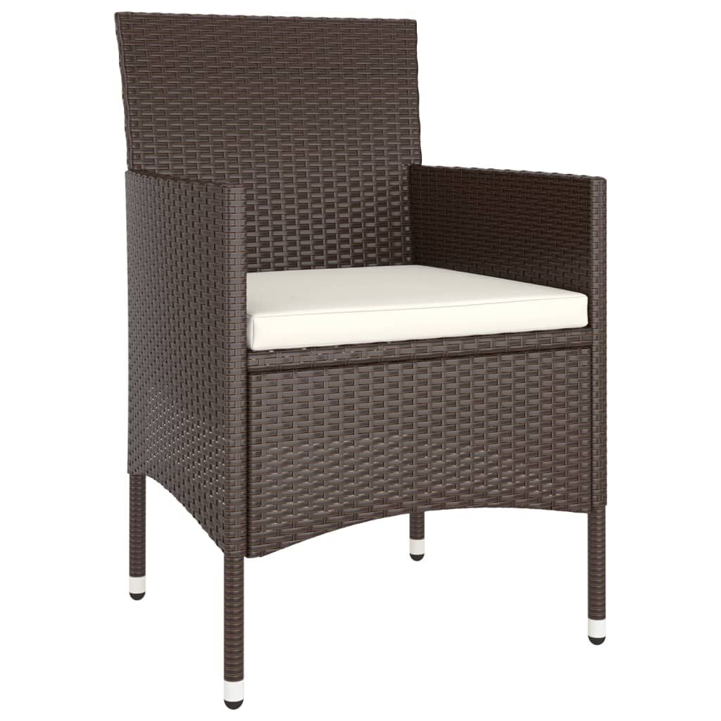 5 Piece Garden Dining Set Poly Rattan Brown Price