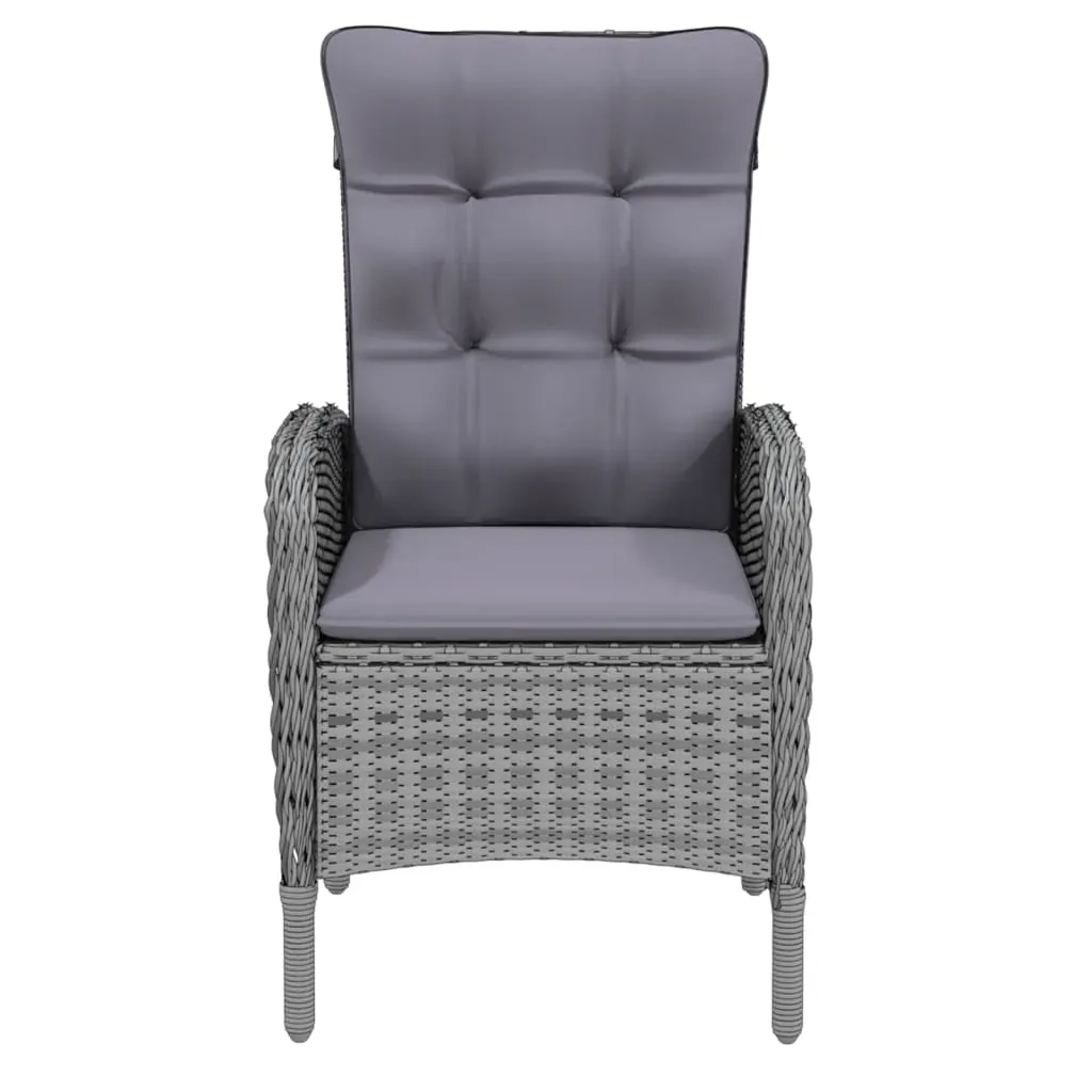 3 Piece Garden Dining Set Poly Rattan Grey Price