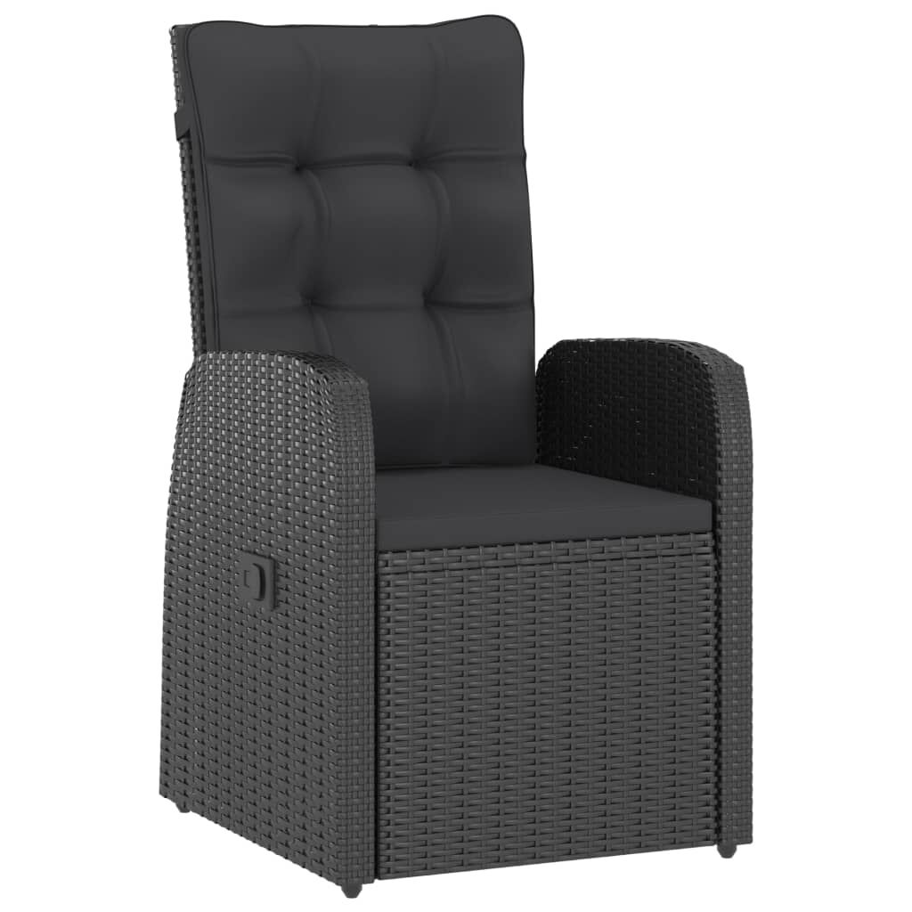 5 Piece Outdoor Dining Set with Cushions Poly Rattan Black Price