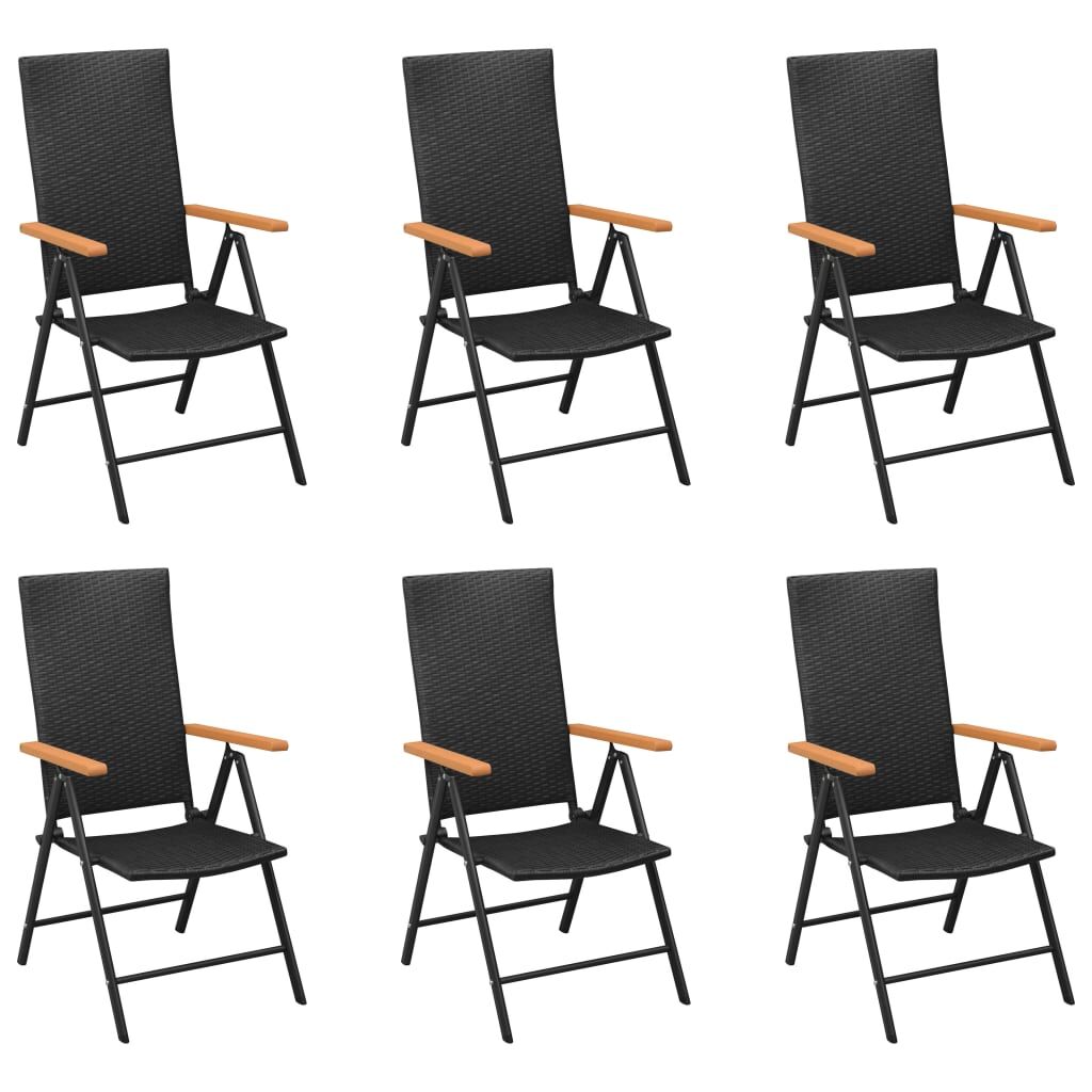 7 Piece Garden Dining Set Black and Brown Price