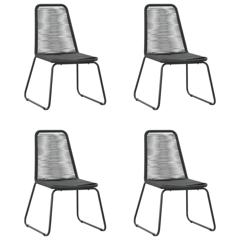 5 Piece Garden Dining Set PVC Rattan Black Price