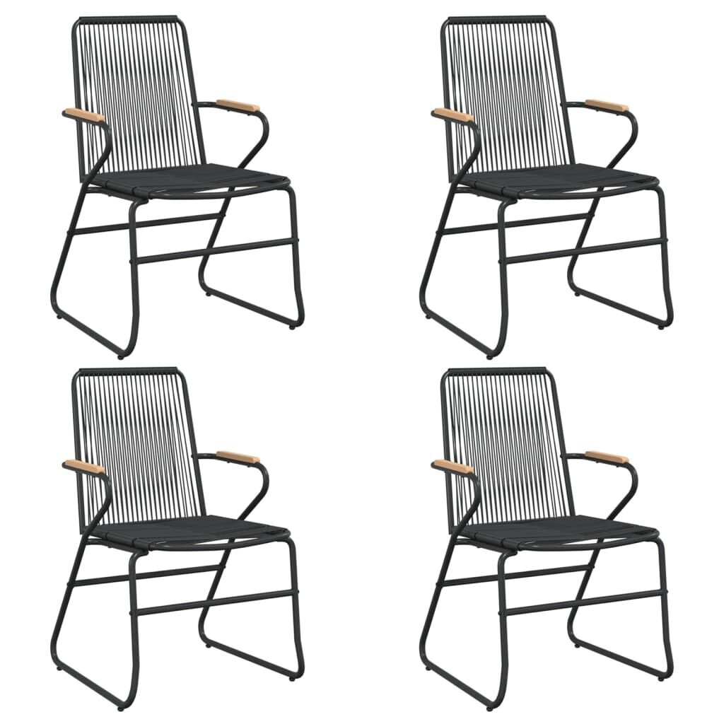 5 Piece Garden Dining Set Black PVC Rattan Price
