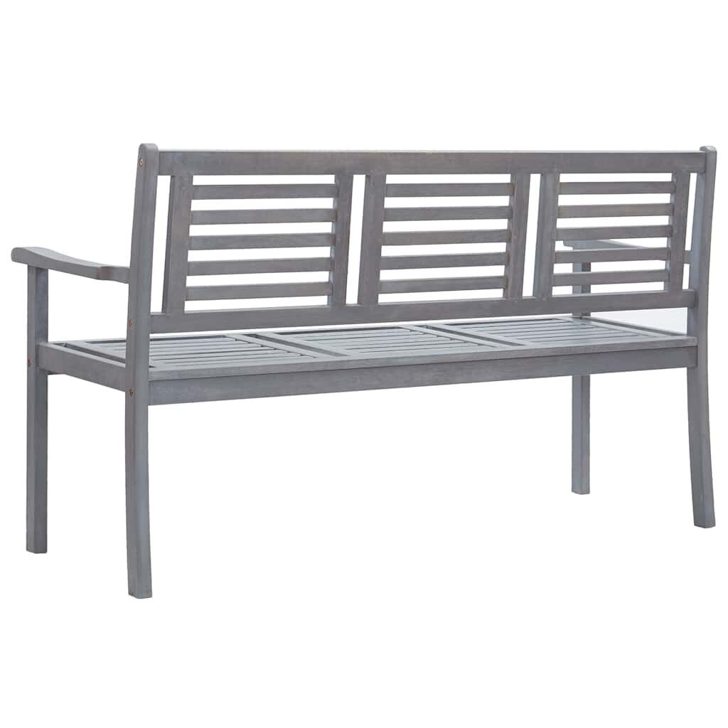 3-Seater Garden Bench with Cushion 150 cm Grey Eucalyptus Wood Price