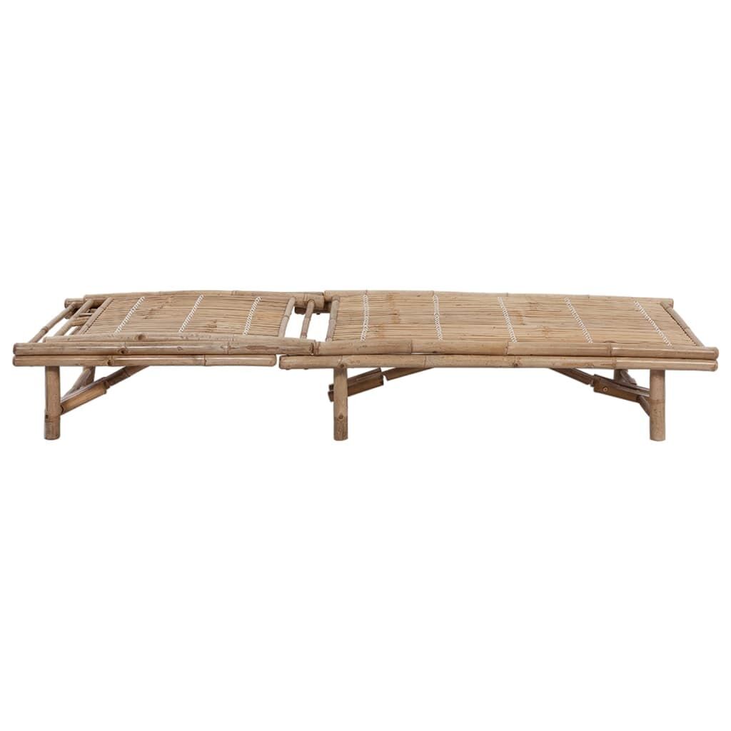 Garden Sun Lounger with Cushion Bamboo Price