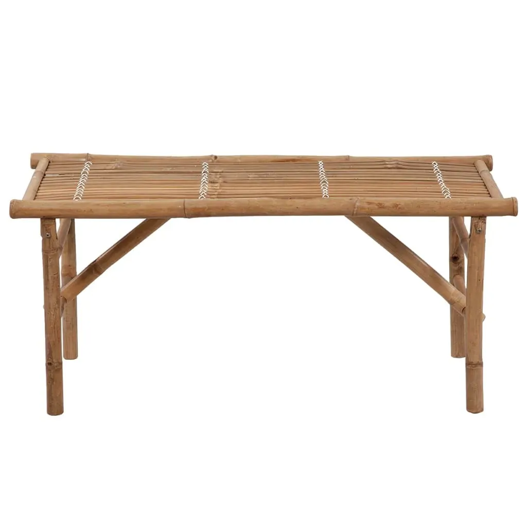 Folding Garden Bench with Cushion 118 cm Bamboo Price