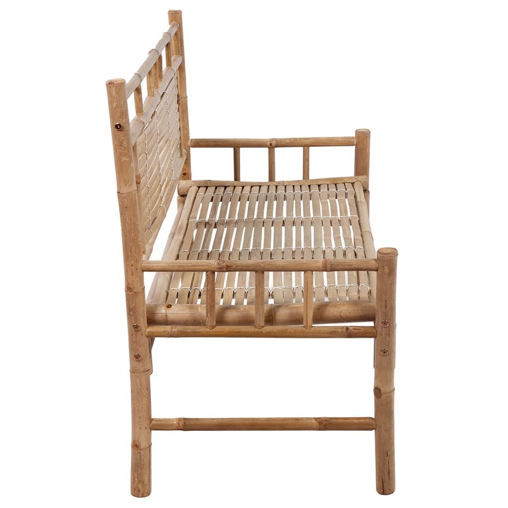 Garden Bench with Cushion 120 cm Bamboo Price