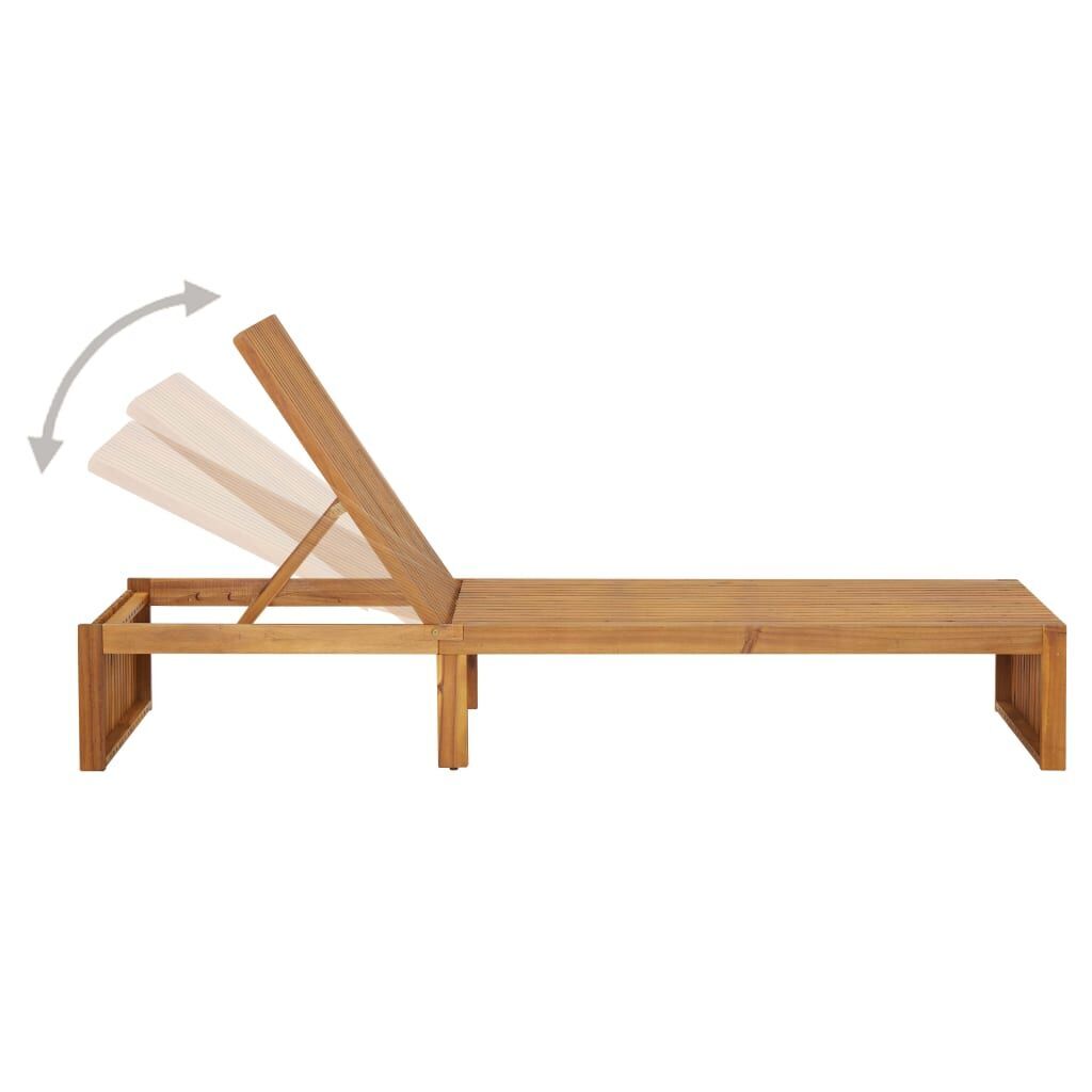 Sun Lounger with Cushion Solid Acacia Wood Price