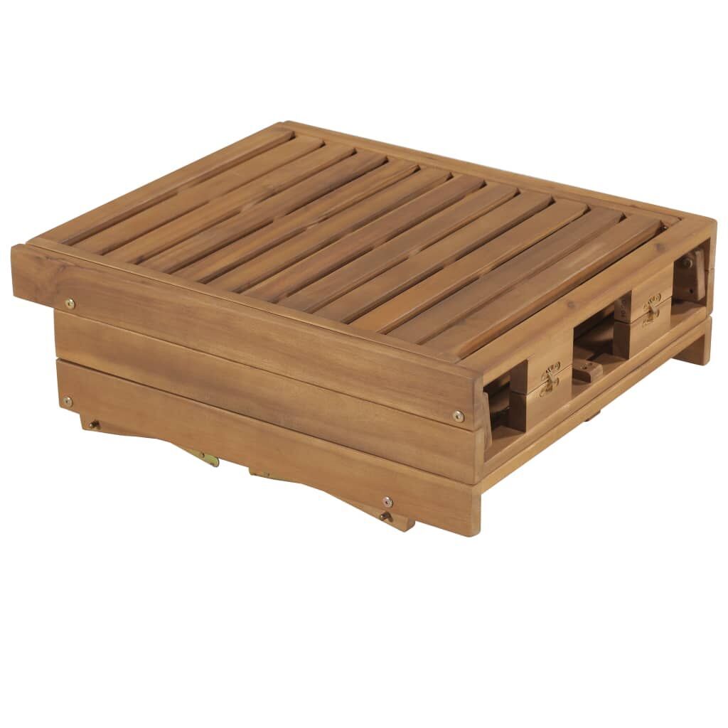 Folding Sun Lounger with Cushion Solid Acacia Wood Price