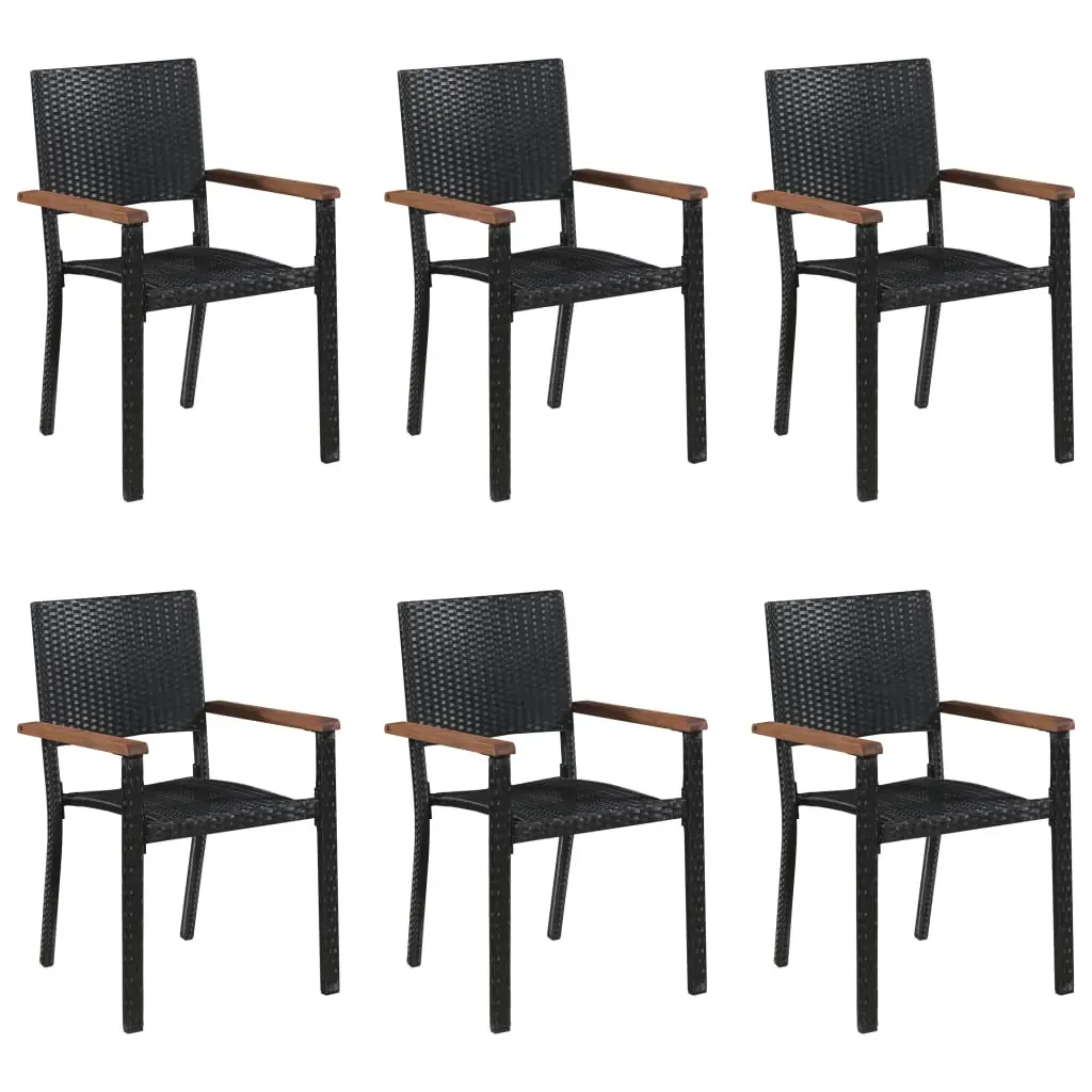 7 Piece Garden Dining Set Poly Rattan Black Price