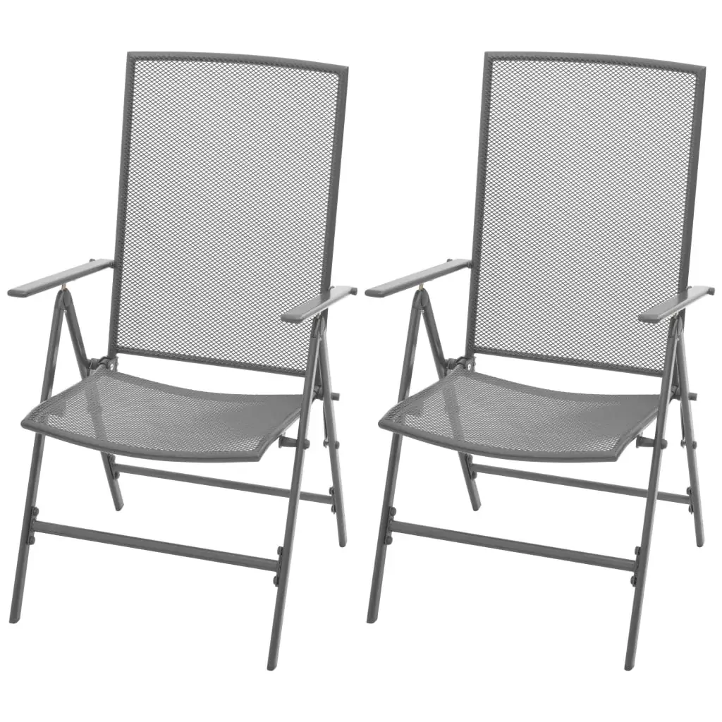 3 Piece Garden Dining Set Steel Anthracite Price